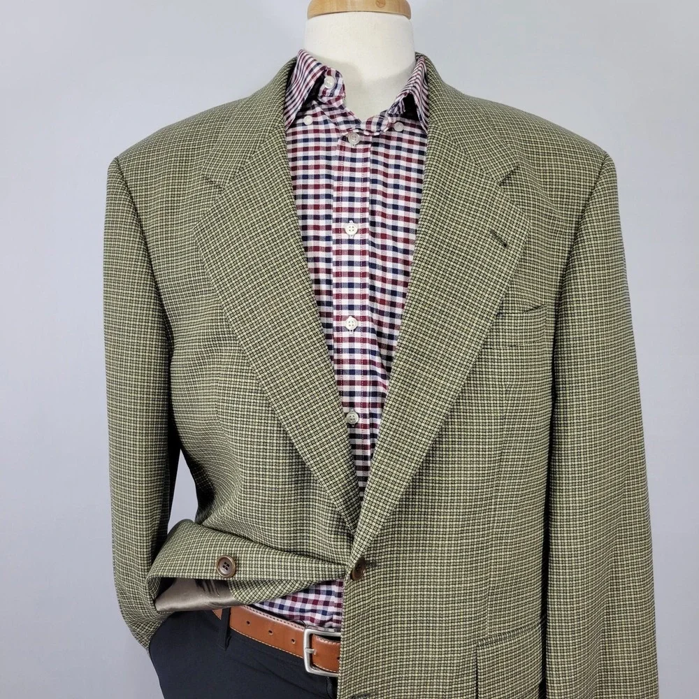 VTG Hugo Boss Apollon Men's Sport Coat Blazer Two Button Beige‎ Wool Size 44R